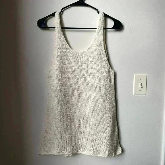 Cream Knit Top - Long & Flowy, Lower Back, Versatile Beach Cover-Up - Picture 1 of 7